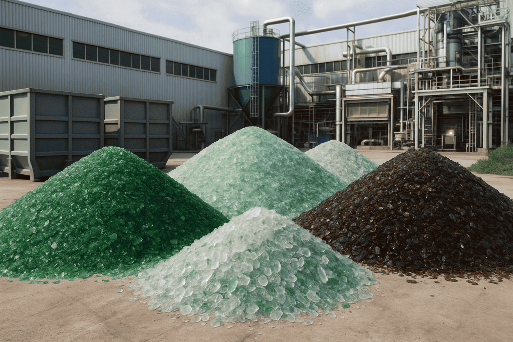 Вторичное использование стеклянных промышленных отходов